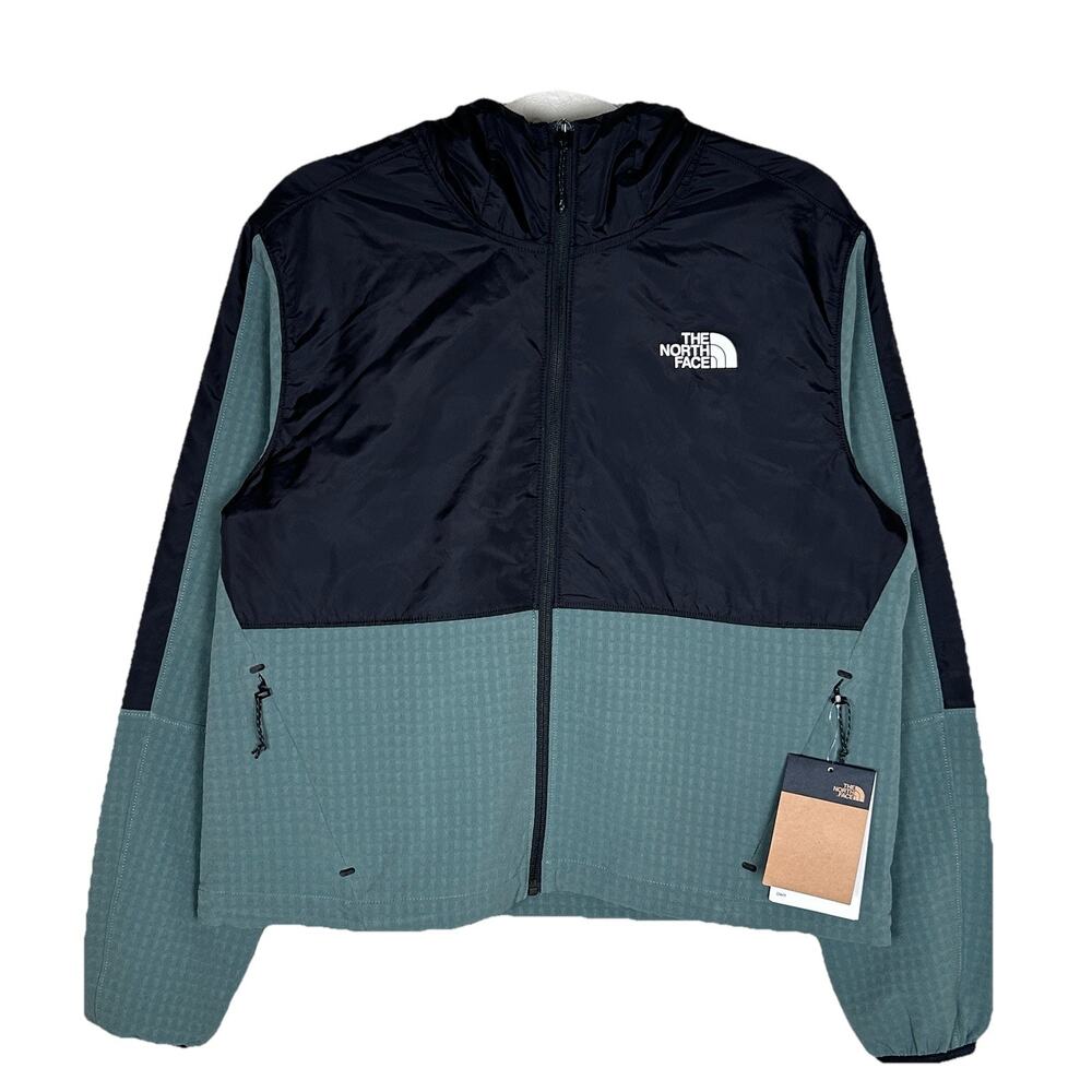 The North Face NWT Tekwear Grid Hybrid Full Zip Jacket Duck Green Womens Sz L